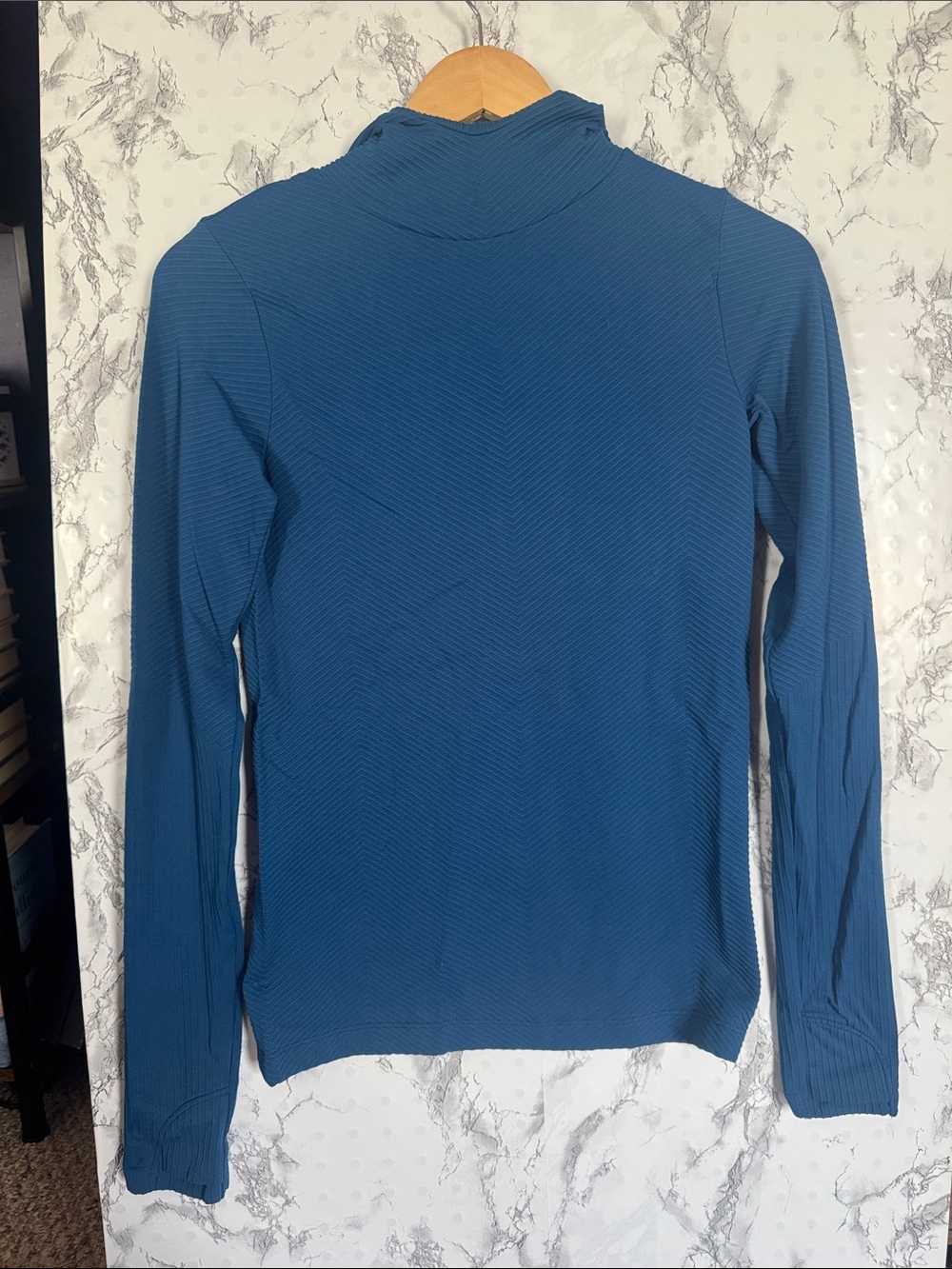Athleta Hooded Long Sleeve Top Royal Blue Size S